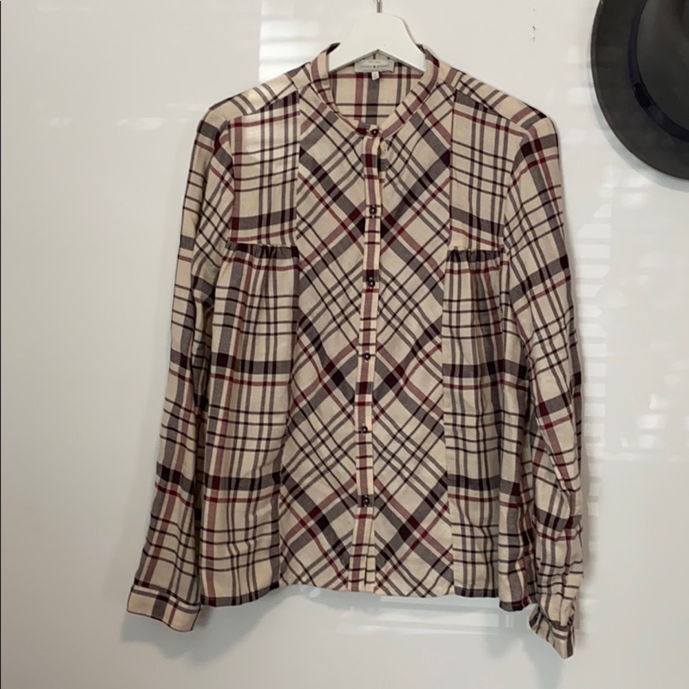 Lucky Brand Button Down Viscose Plaid